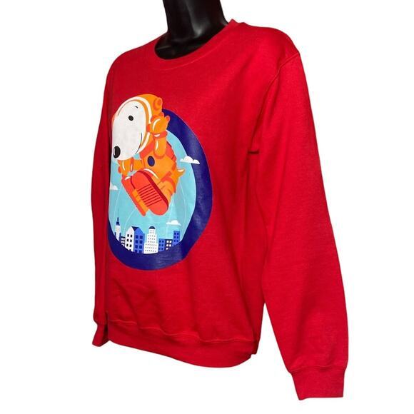Peanuts Snoopy Astronaut Womens Red Crewneck Sweatshirt Size XS NWT - Picture 8 of 12